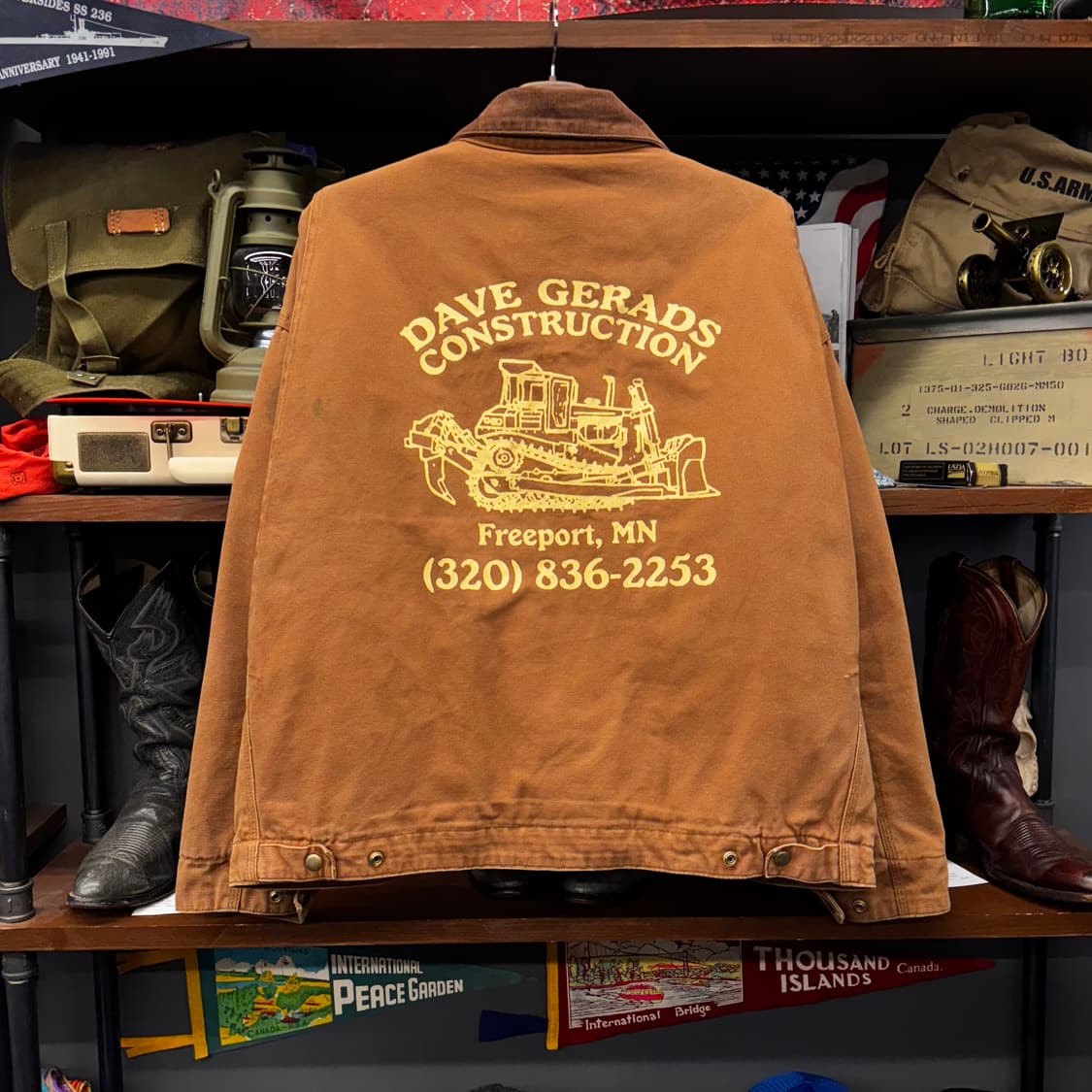 90s 코너스톤 후면 프린팅 헤비 캔버스 디트로이트 워크 자켓 상품이미지2