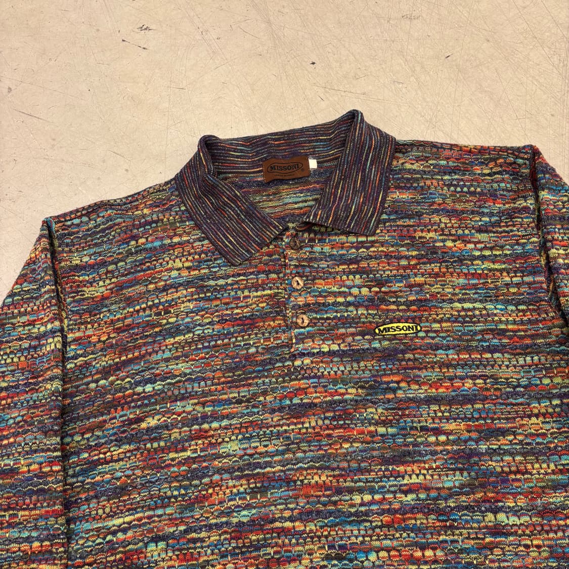 미쏘니 컬러 패턴 니트 카라티 상품이미지2