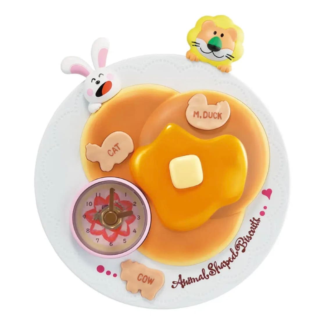 일본 타베코도부츠 사자 토끼 탁상시계 아날로그 시계 상품이미지1