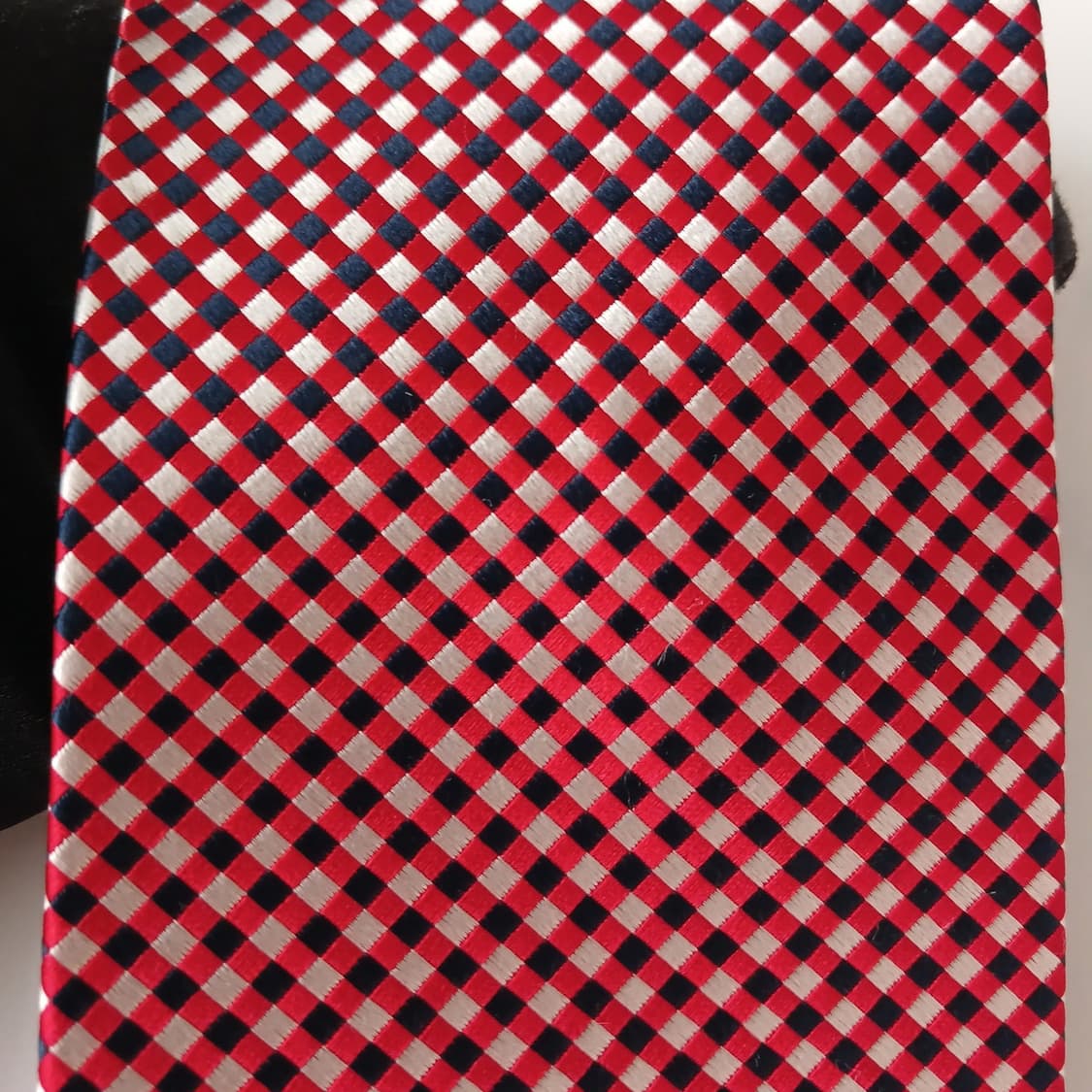 타미 힐피거 실크 레드 체크 넥타이 9.4cm A+등급 A18892
 상품이미지6