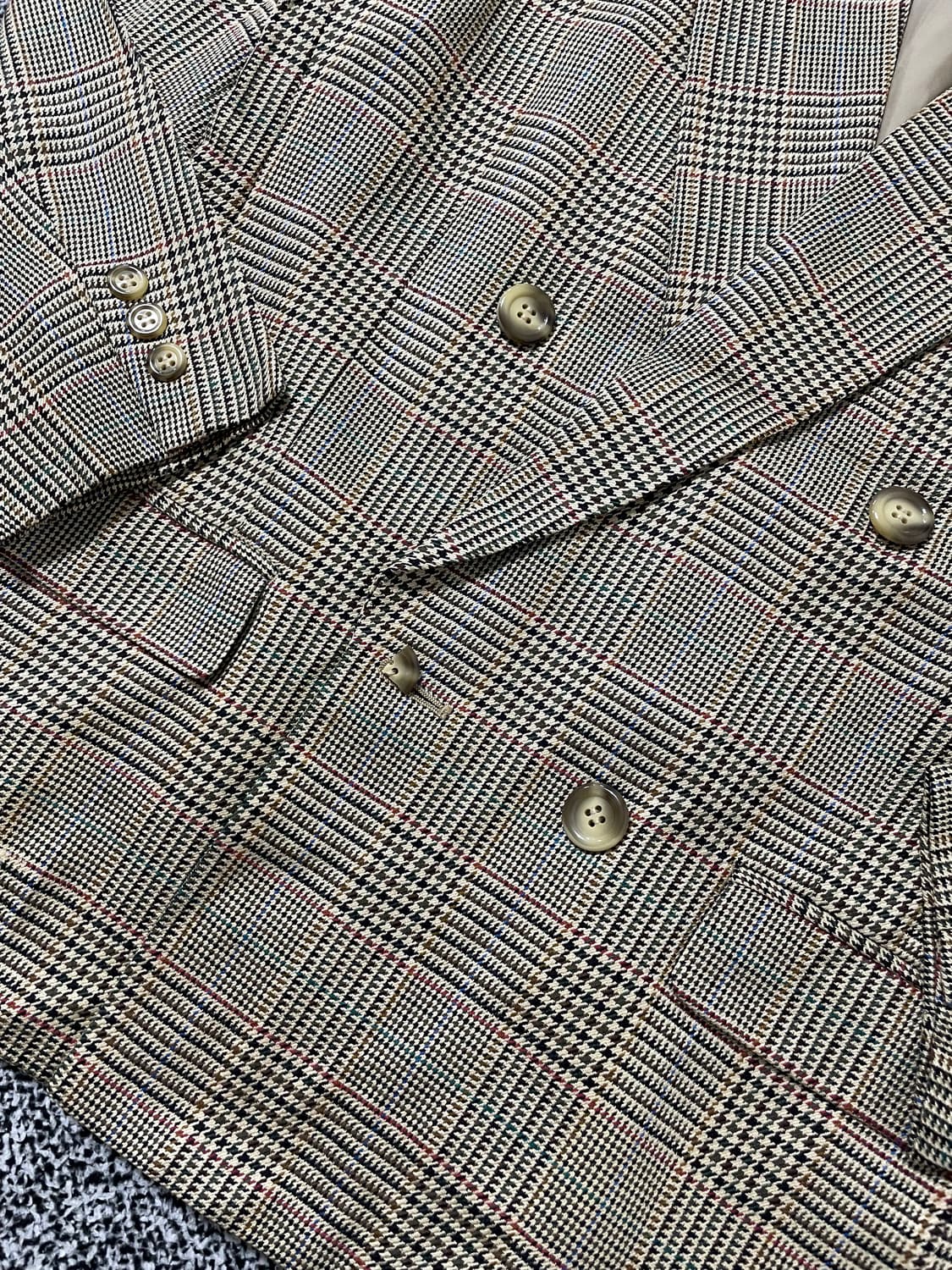 빈티지9. 일본빈티지 버버리 빈티지 트위드 더블 체크 블레이저 자켓 상품이미지6