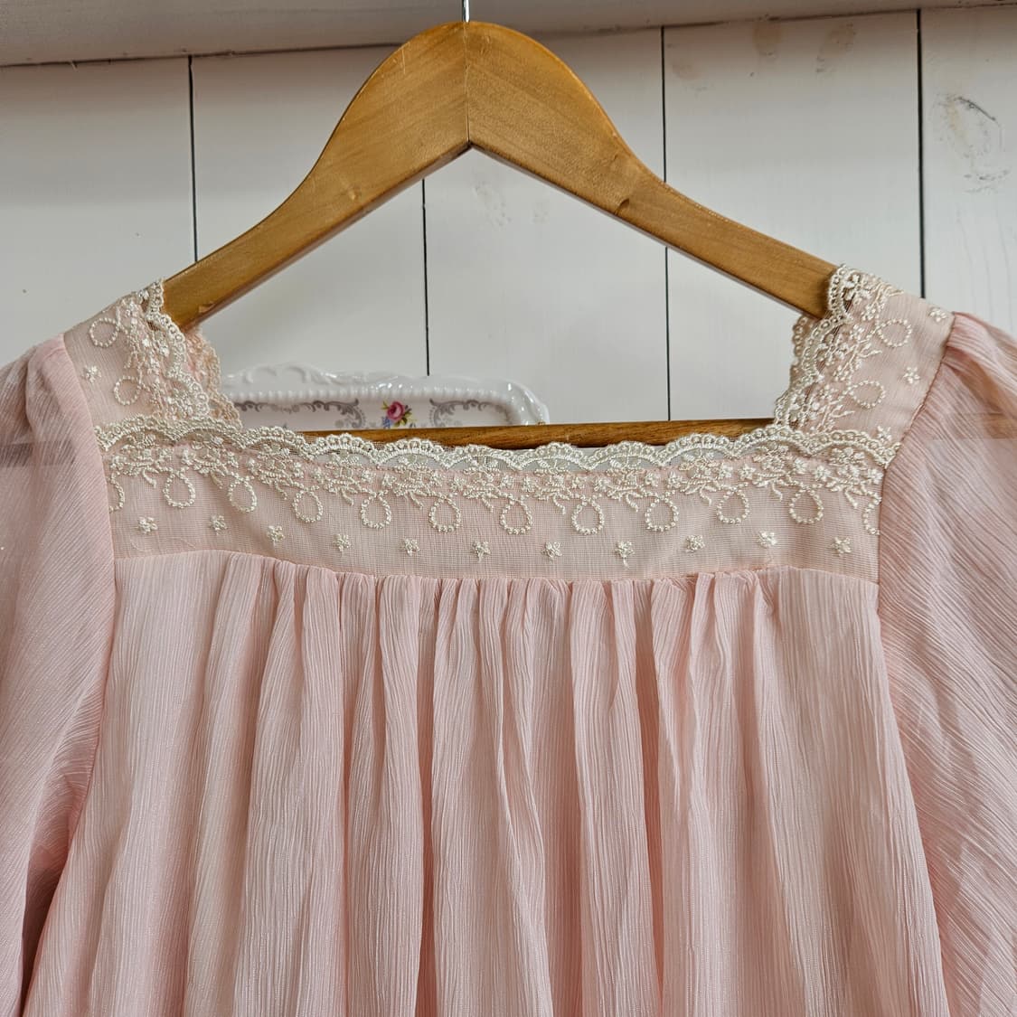 0327베이비핑크 쉬폰 튜닉원피스형 블라우스 상품이미지6