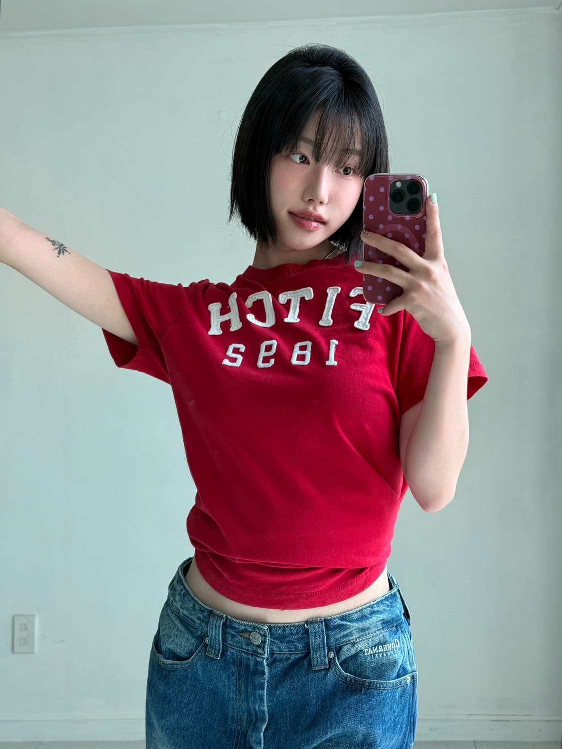 아베크롬비 레드 반팔티 상품이미지1