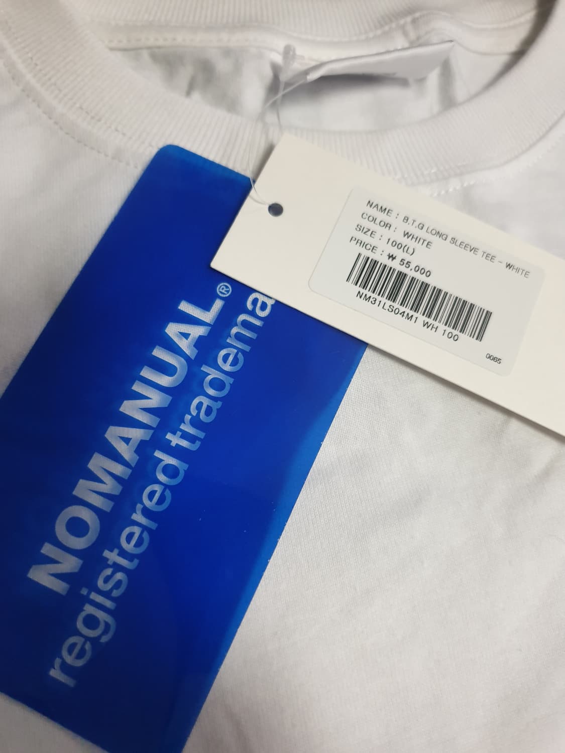 (새상품) 노매뉴얼 B.T.G 프린팅 롱슬리브 화이트 (L) 상품이미지4