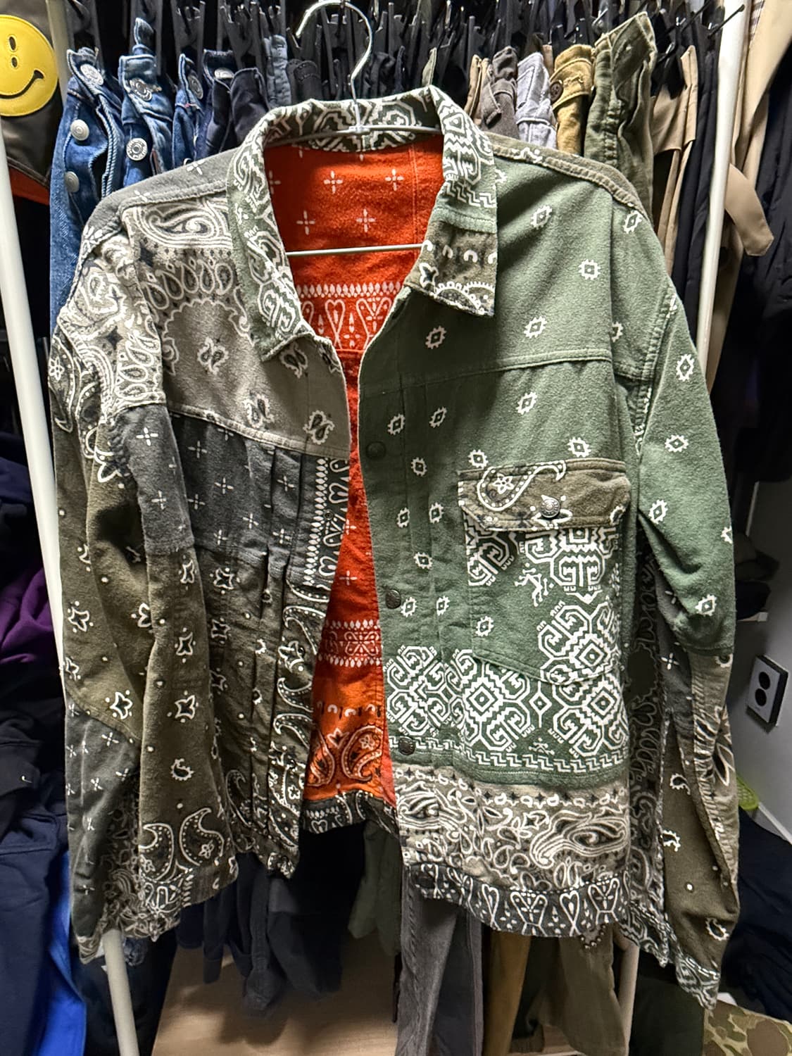 캐피탈Kapital 캐피탈 반다나 리버서블 자켓(오렌지/그린) 5 새상품 상품이미지1