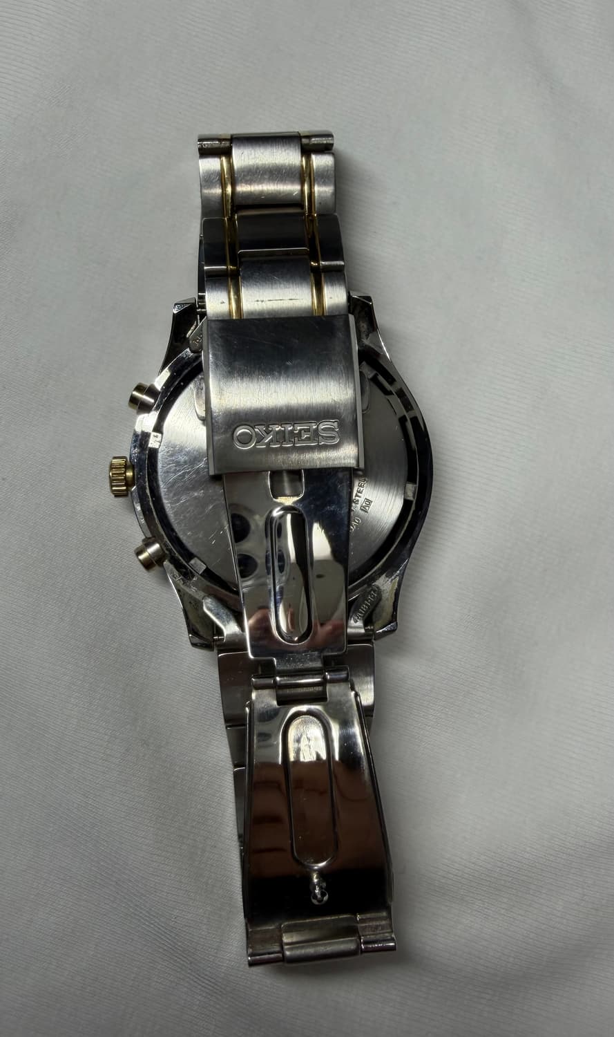 세이코 시계 크로노그래프 콤비 화이트골드 상품이미지4