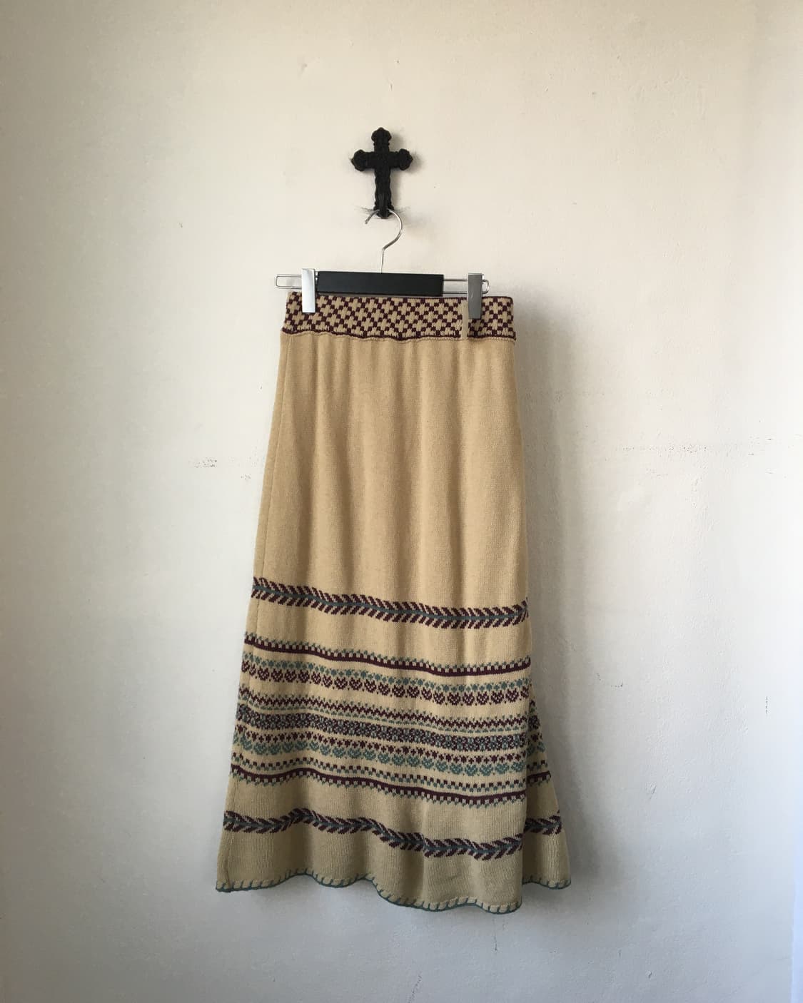 ethnic pattern knit long skirt 상품이미지1