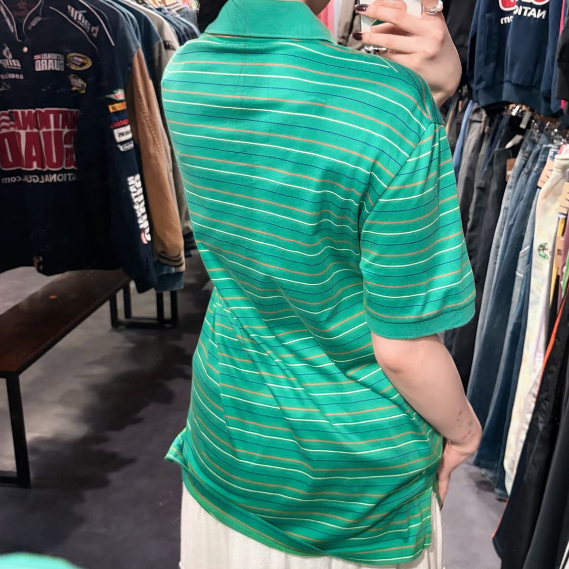 [IM] 폴로랄프로렌 스트라이프 반팔 피케 셔츠 그린 상품이미지5