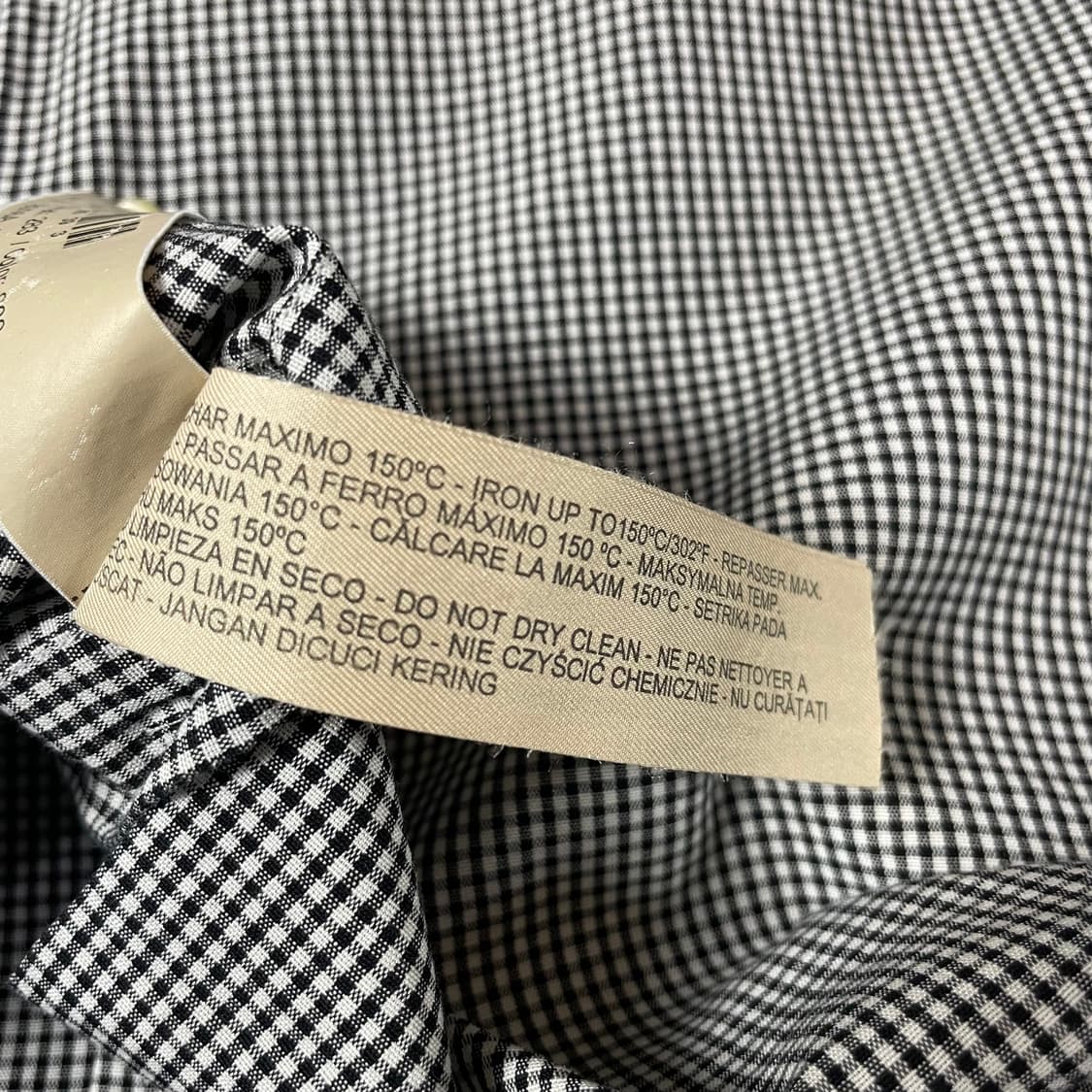 마시모두띠 블랙 화이트 마이크로 체크 긴팔 셔츠 상품이미지5