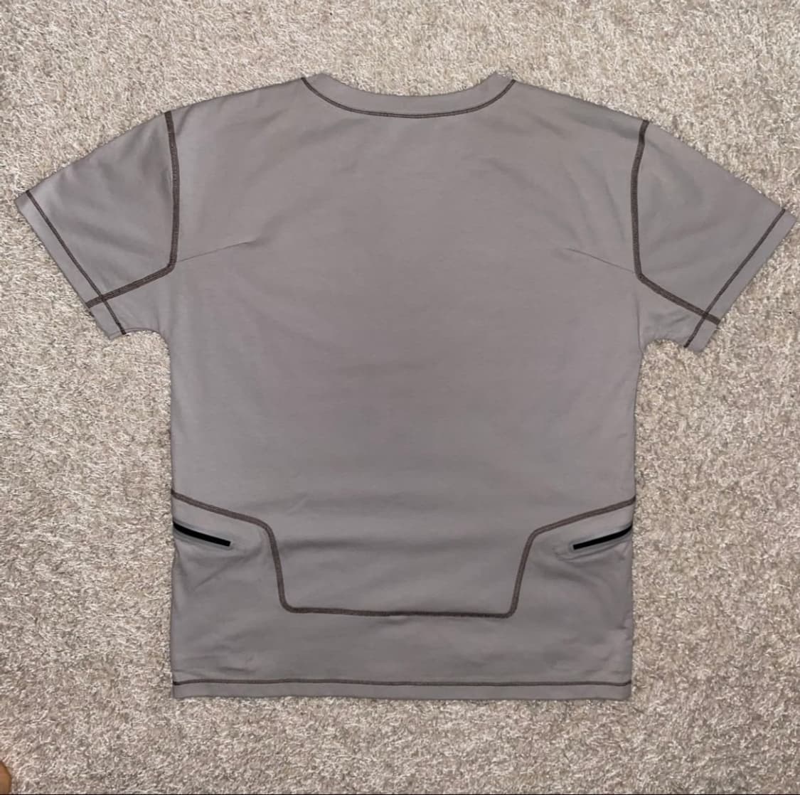 J EONGL I 콘트라스트 스티치 t-shirts grey 상품이미지3
