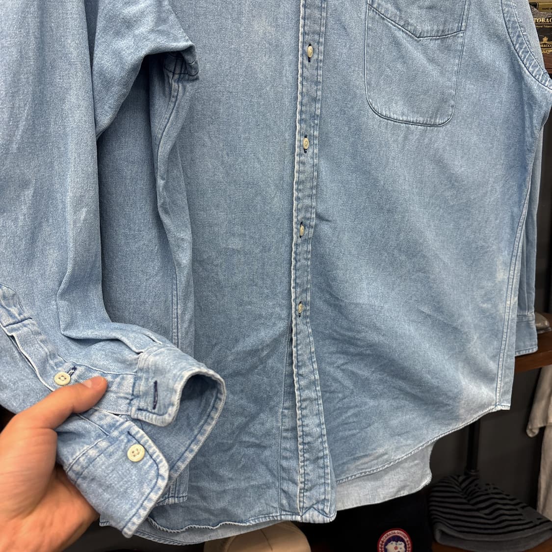 90s 폴로 랄프로렌 Big Shirt 사이드 포니 데님 셔츠 N1014 상품이미지4