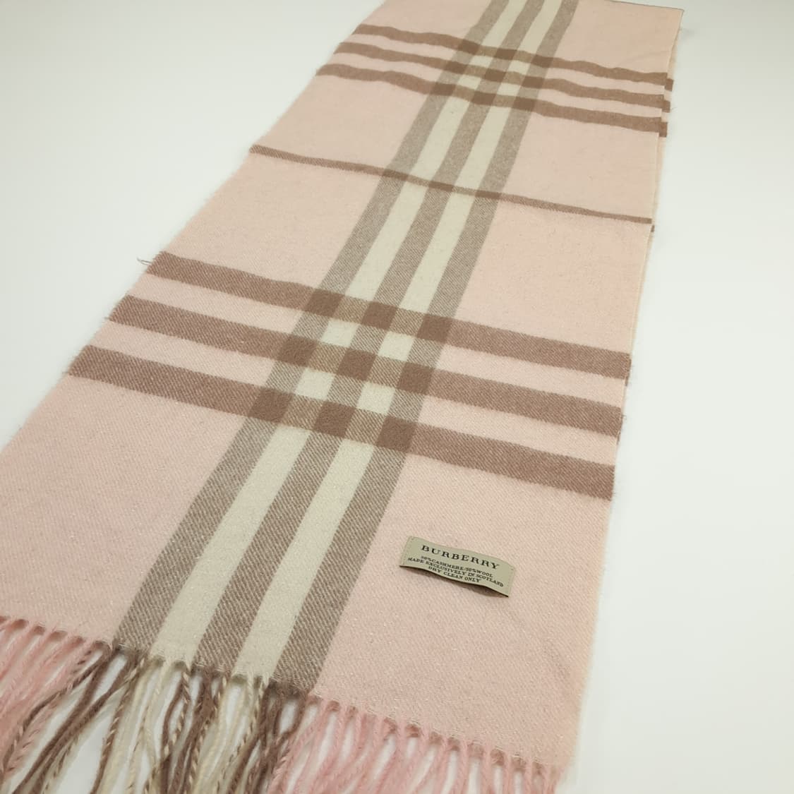 MX158 버버리 연핑크 자이언트 노바체크 캐시미어 울 목도리 머플러 상품이미지7