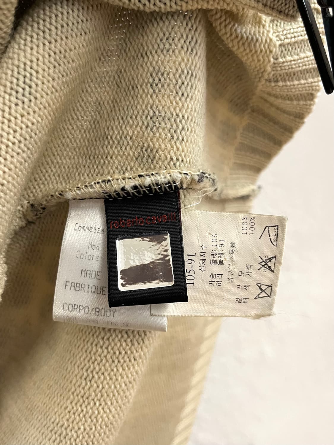 로베르토 까발리 2004 런웨이 레더 애니멀 니트 집업 상품이미지4