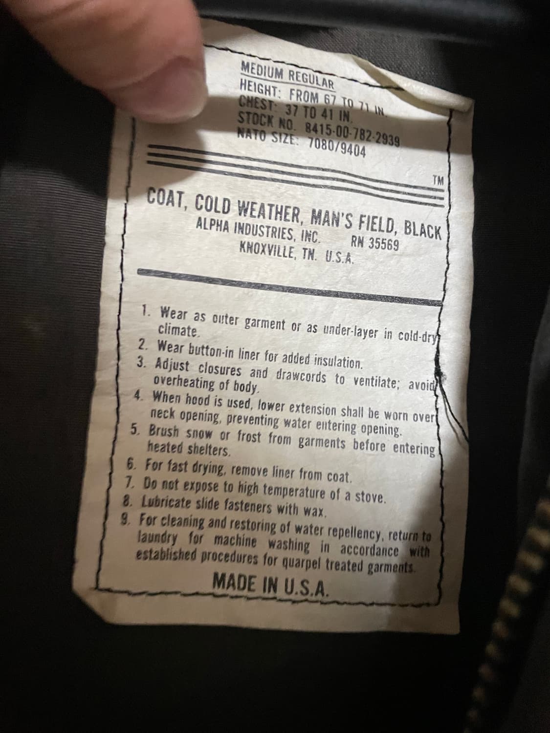 m65 필드자켓 USA 70s 상품이미지4