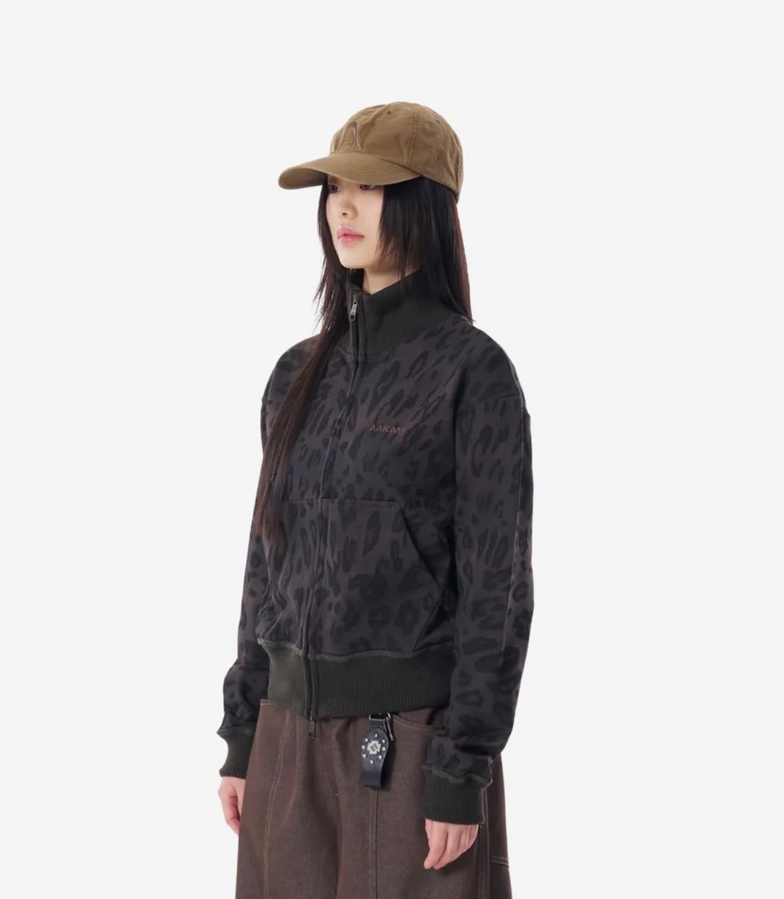 아캄 레오파드 로고 트랙 자켓 블랙 상품이미지1