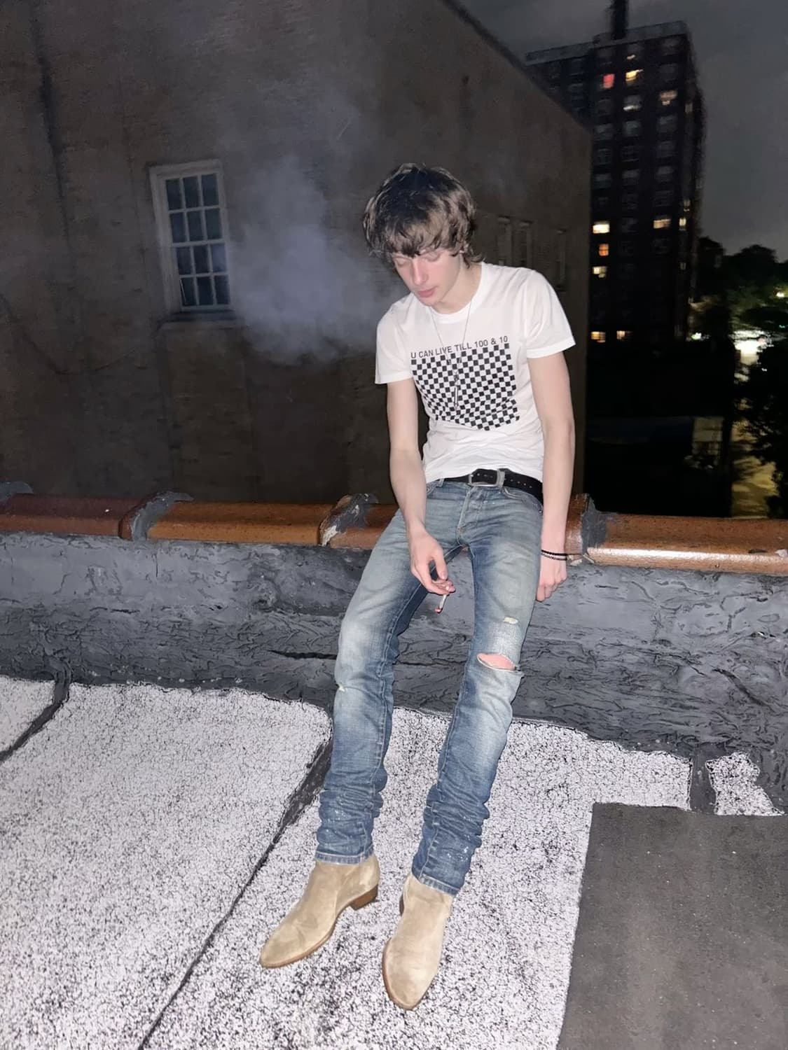 Saint Laurent Washed Distressed Jeans 상품이미지1
