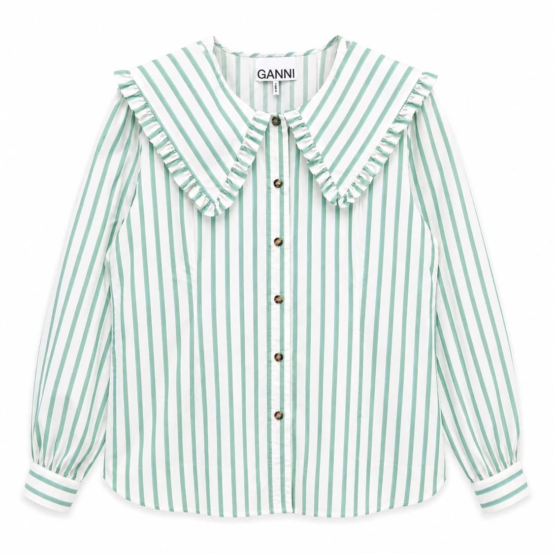 GANNI 스트라이프 프릴 블라우스 38 상품이미지1