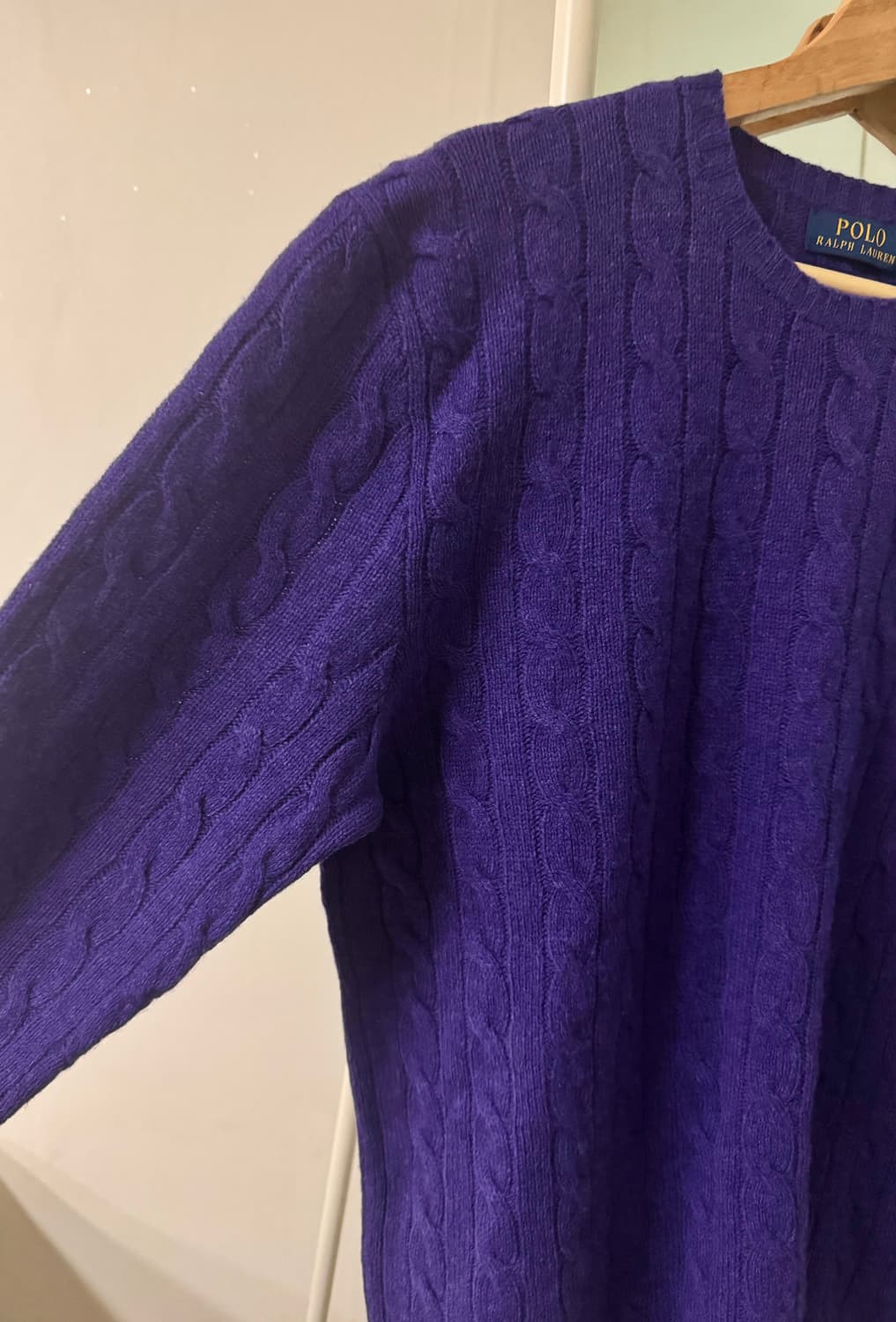 폴로 랄프로렌 울 캐시미어 케이블니트 스웨터 L 남여공용 상품이미지5