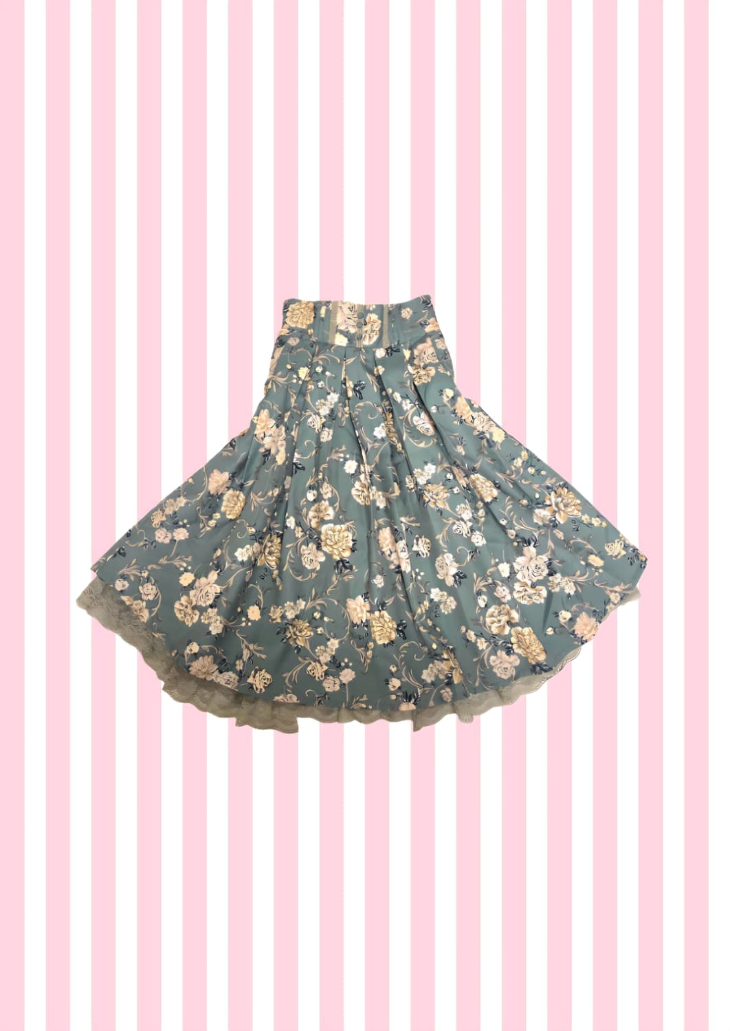 엑시즈팜 갸루 모리걸 하구미 민트 그린 플로럴 치마  상품이미지1