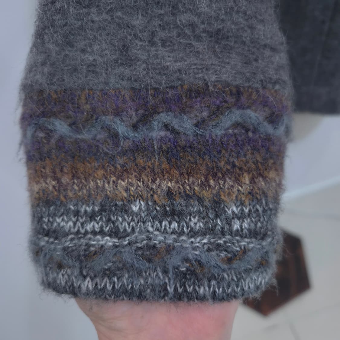 그레이 모헤어 울 코트 상품이미지8