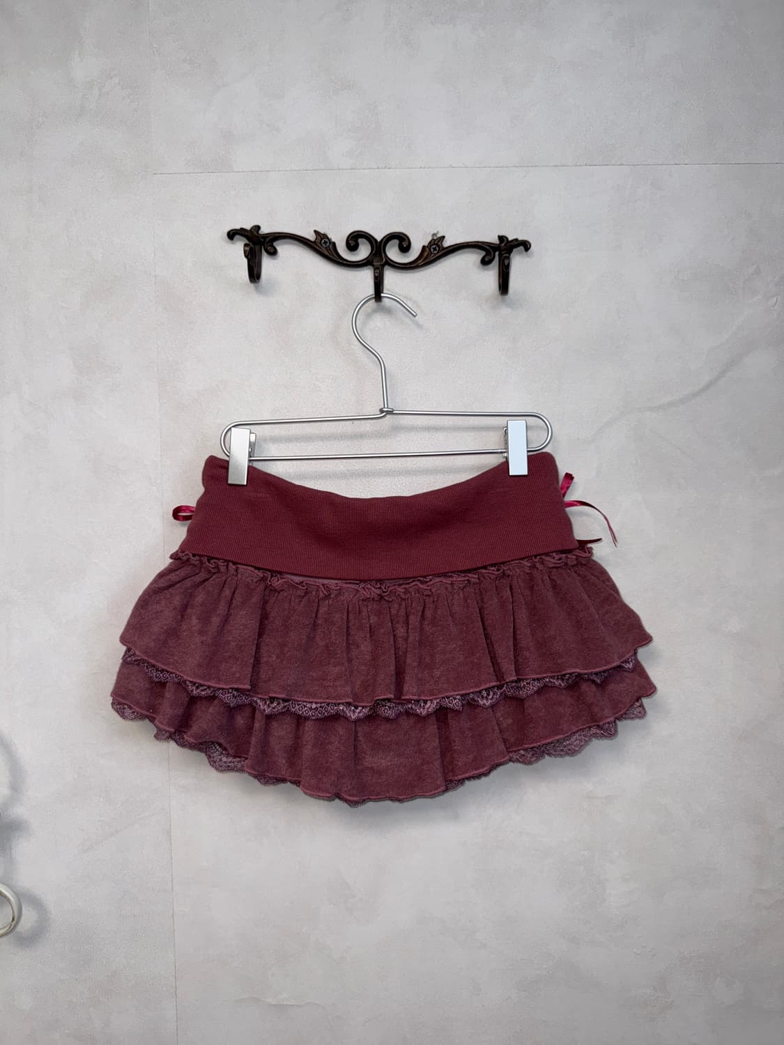 Sculptor rose terry ruffle skirt purple 상품이미지4