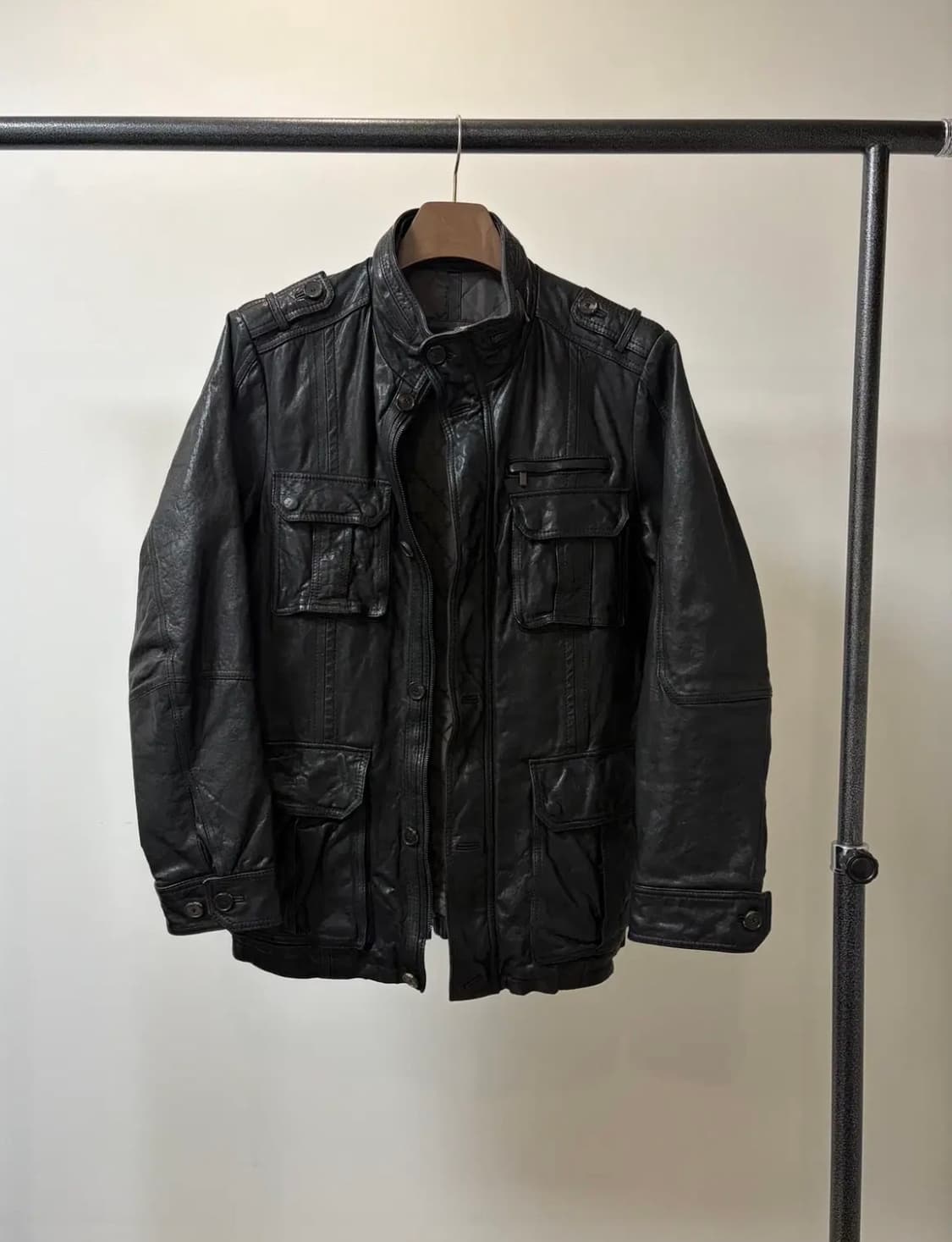 (100) olzen 올젠 4포켓 견장 양가죽 자켓 상품이미지2