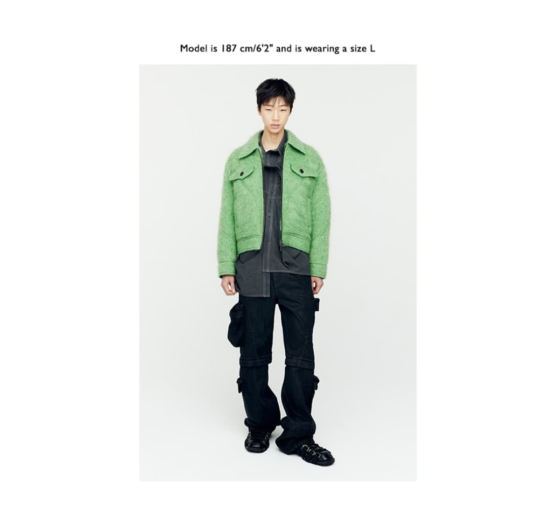 앤더슨벨 Green Wado Shaggy Wool Jacket 상품이미지2