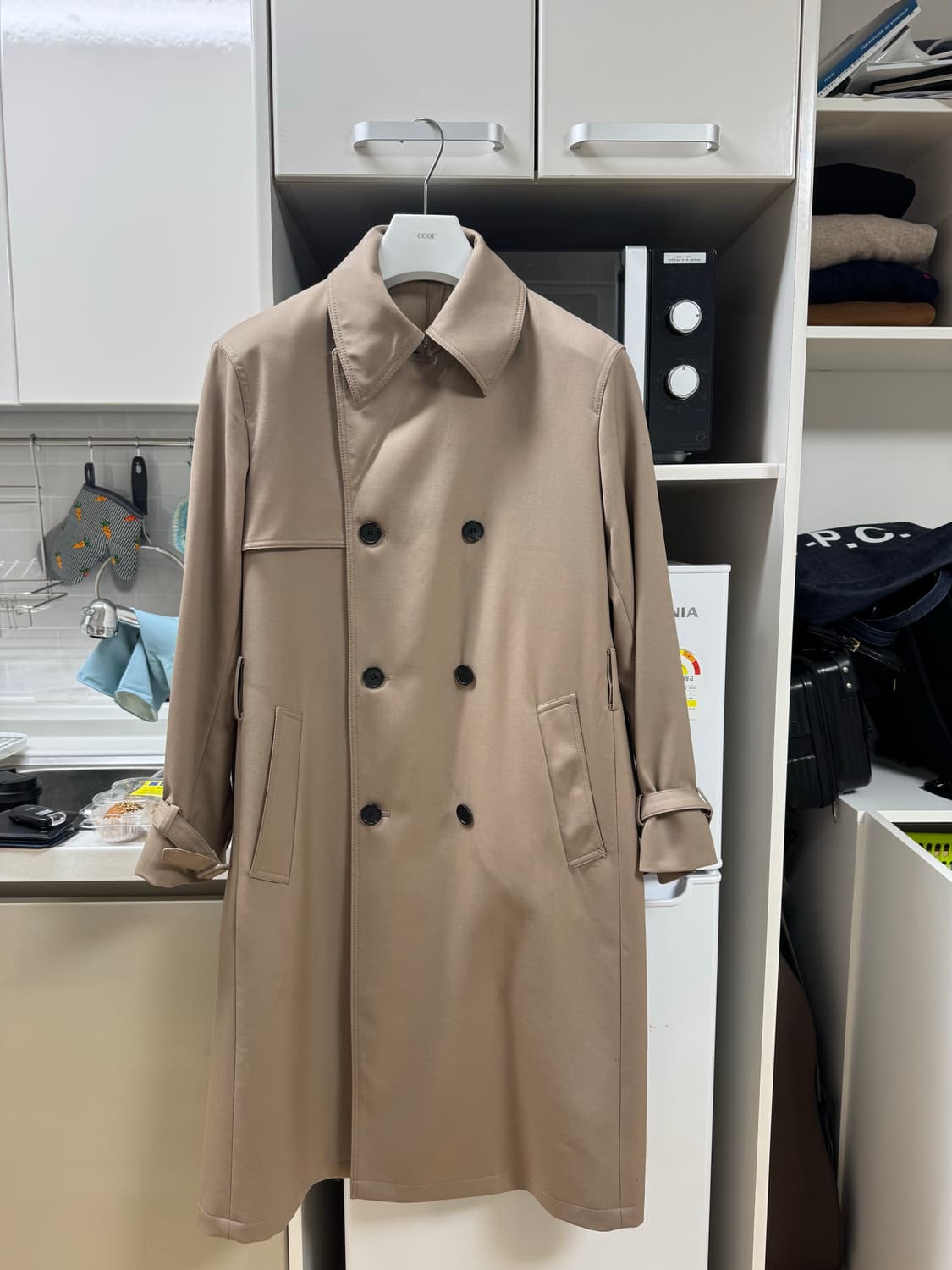 쿠어 울 트렌치 코트 (베이지) 상품이미지1