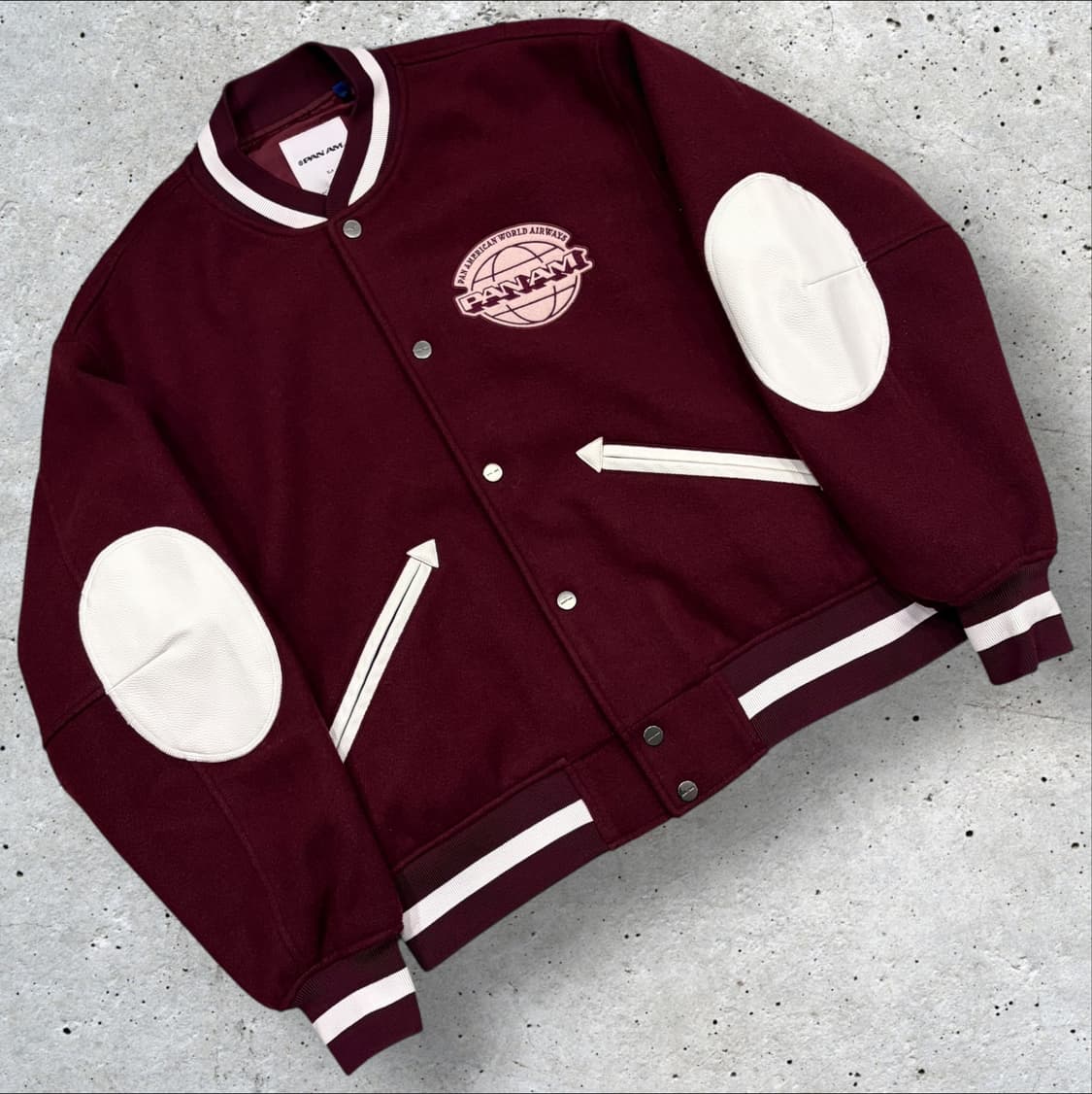 [105] PANAM 팬암 버건디 스타디움 바시티 자켓 C362 상품이미지1