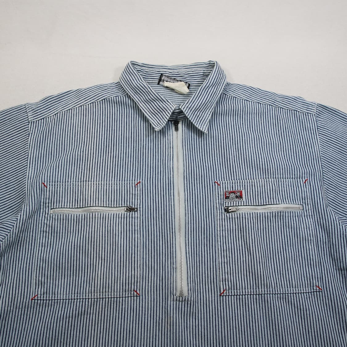 (착용컷) ROUGHNECK 워크 하프 집업 셔츠 (남성용 100) 상품이미지5