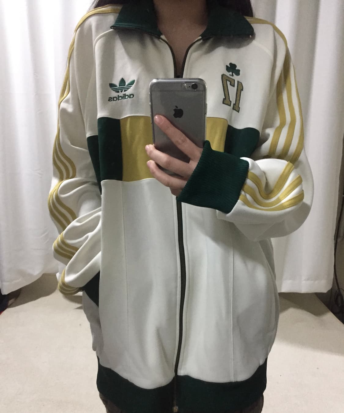 아디다스 화이트 그린 올드스쿨 파이어버드 클로버 셀틱스 져지 상품이미지1