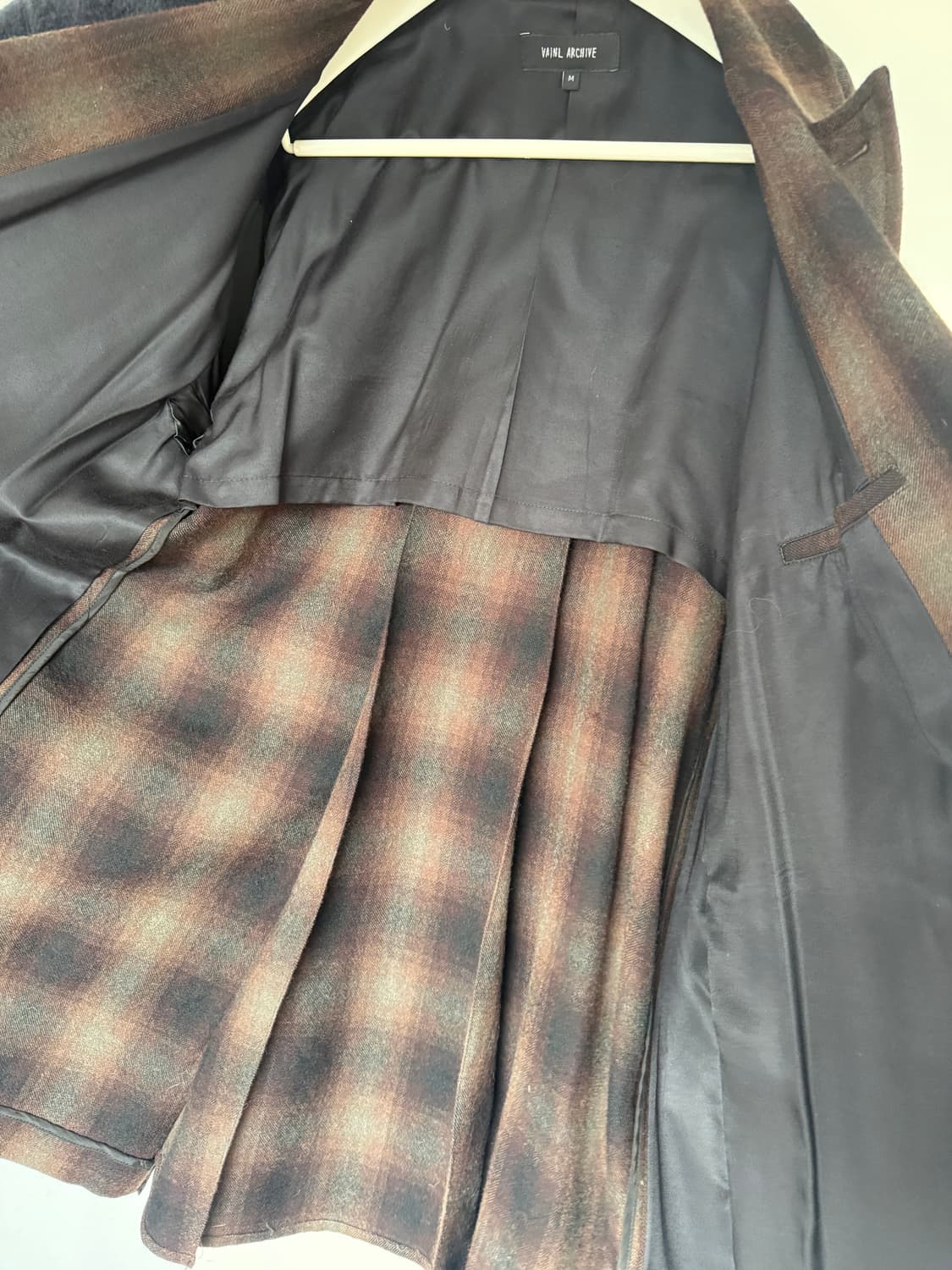 vainl archive 체크 롱 코트 M 상품이미지5