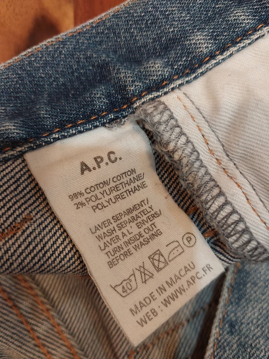 apc 아페쎄 뉴 스탠다드 연청 워싱 데님 29인치
 상품이미지6