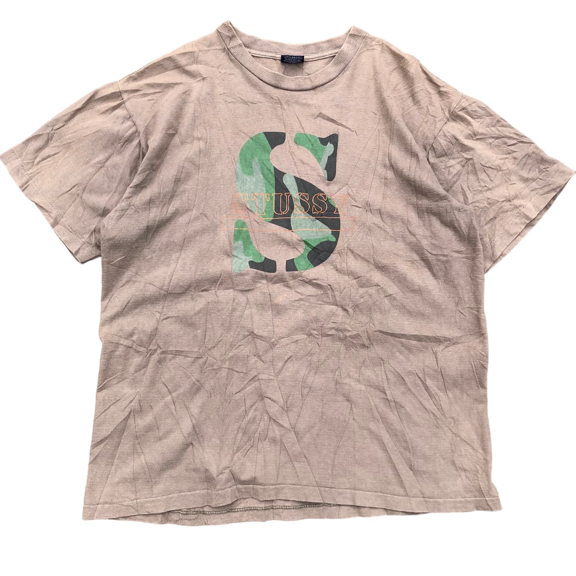 [XL] 90s USA 스투시 카모로고 반팔티셔츠 상품이미지2