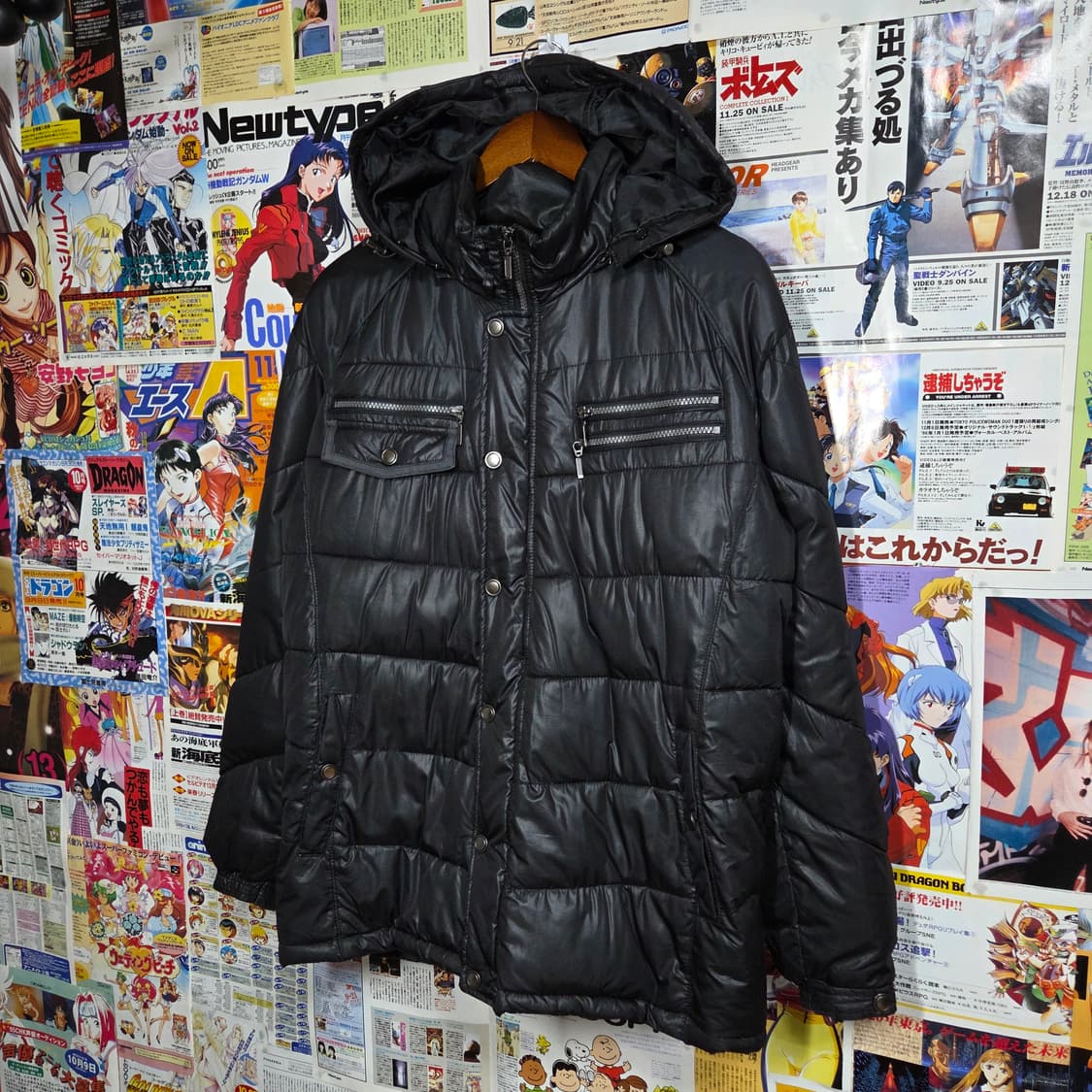 JPN 지퍼 라인 블랙 락시크 패딩 점퍼 상품이미지2