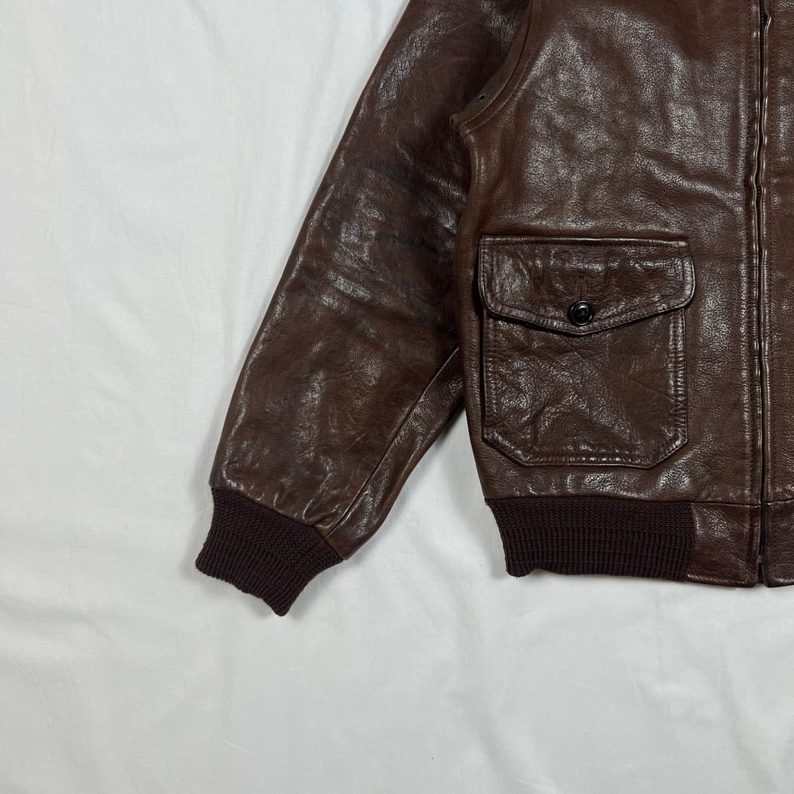 90’s 폴로랄프로렌 카우레더 a-2 가죽자켓 상품이미지5