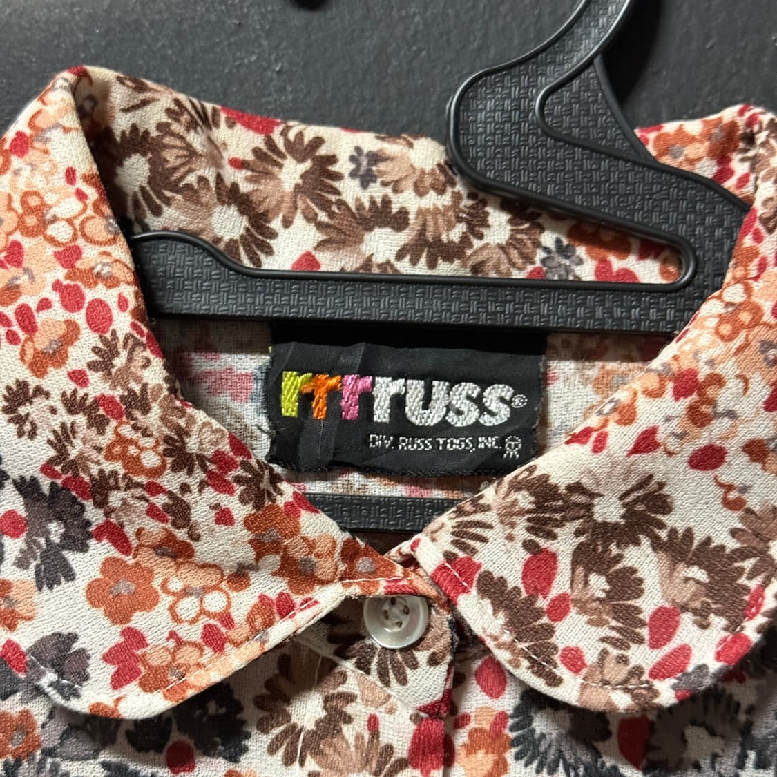 VTG 빈티지 오리엔탈 플라워 자카드 풀 패턴 코튼 긴팔 셔츠 상품이미지5