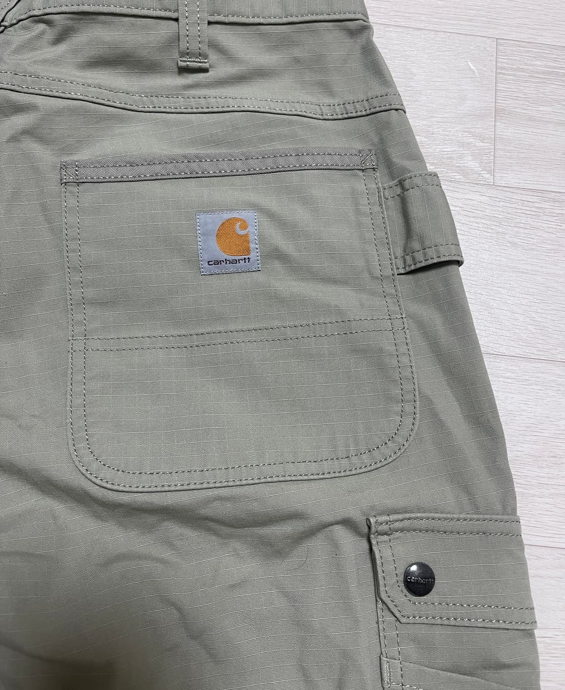 칼하트 릴렉스 핏 립스탑 카고 바지 올리브 32 상품이미지3