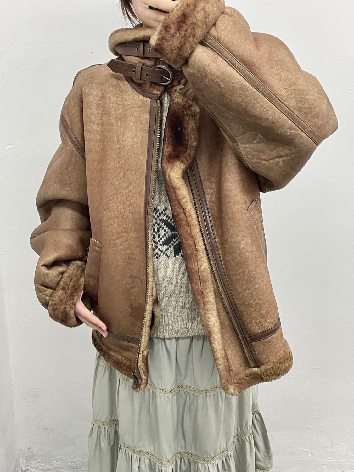 B-3 비쓰리 오리지널 양가죽 무스탕 상품이미지3