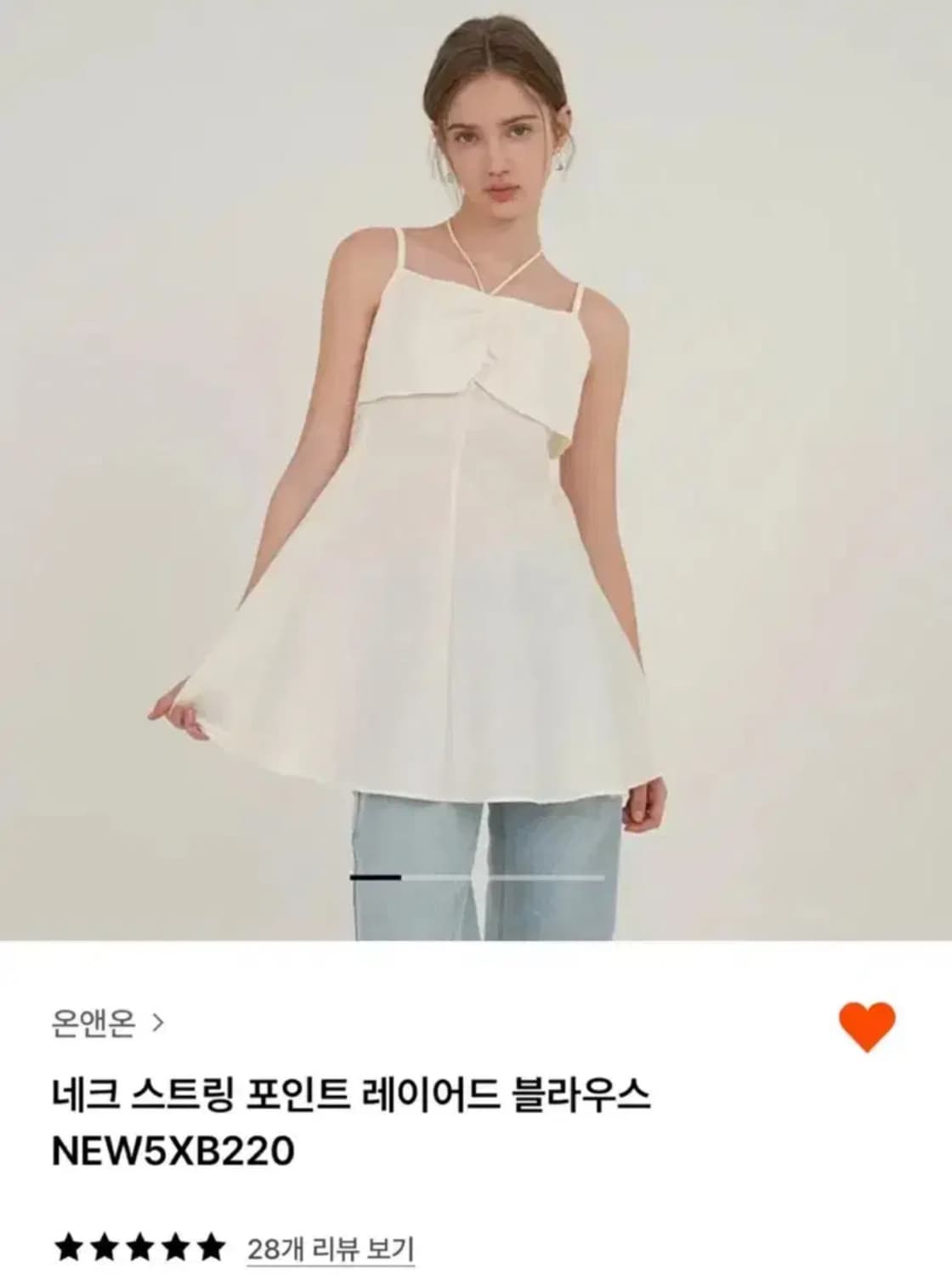 [택O새상품] 온앤온 네크 스트링 포인트 레이어드 블라우스 원피스 상품이미지3