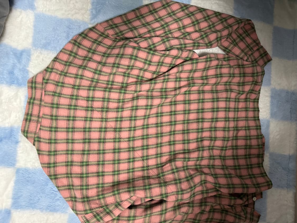 [2]웨이비니스 핑크 멜론 체크 셔츠 상품이미지4