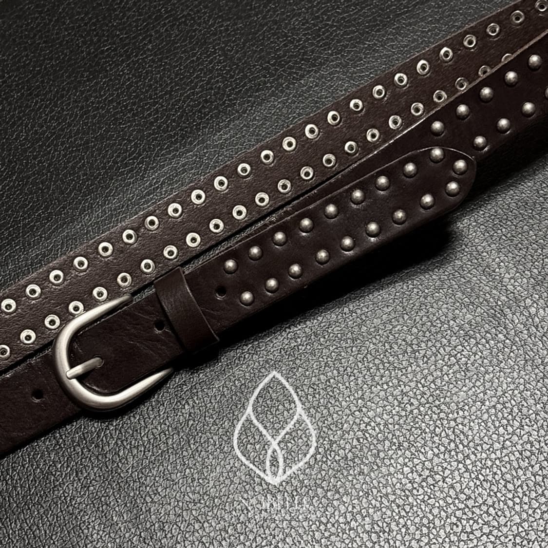 🌗 Stud vegetable belt / 스터드 베지터블 소가죽 벨트 상품이미지6