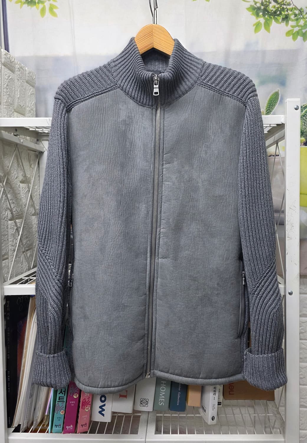 아르마니익스체인지 남성니트 M 스웨이드 텍스쳐 풀집업 니트자켓 XD74 상품이미지1