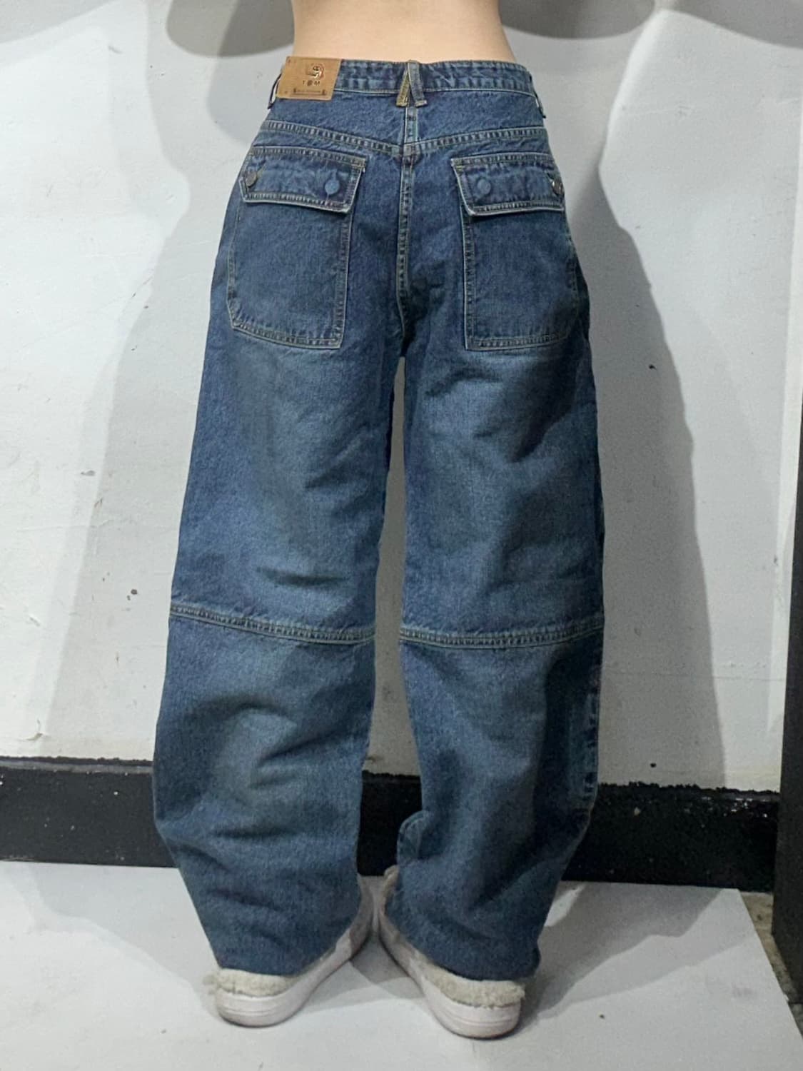 빈티지 90s MGT 더블니 와이드 힙합 데님 팬츠 올드스쿨 청바지  상품이미지3