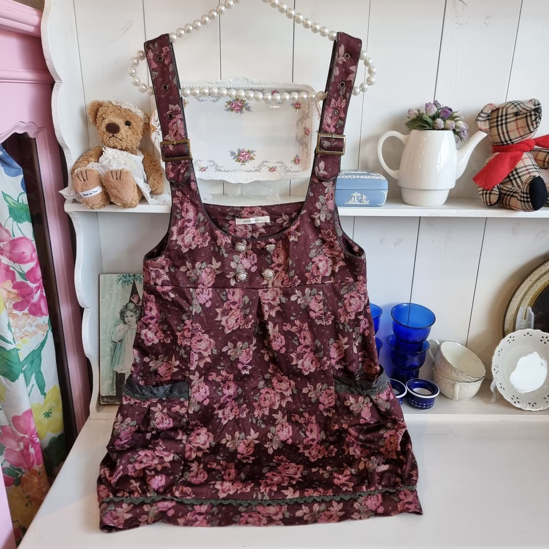 axes femme(악시즈팜므) 로즈 플로럴 서스펜더 원피스 상품이미지4