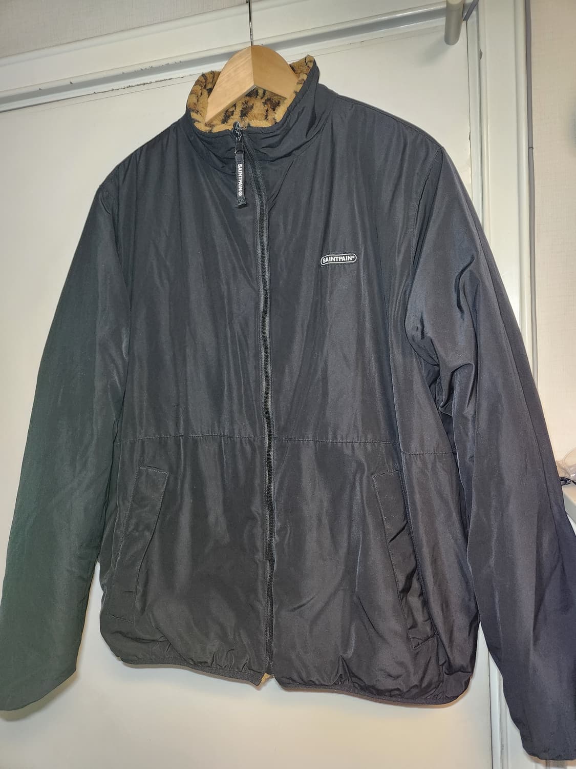 세인트페인 리버시블 레오파드 플리스 폴리쉘 점퍼 M 상품이미지2