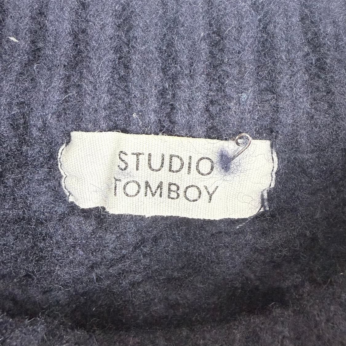 (F) 스튜디오톰보이 우먼스 크롭 케이블 울 니트 네이비 상품이미지4