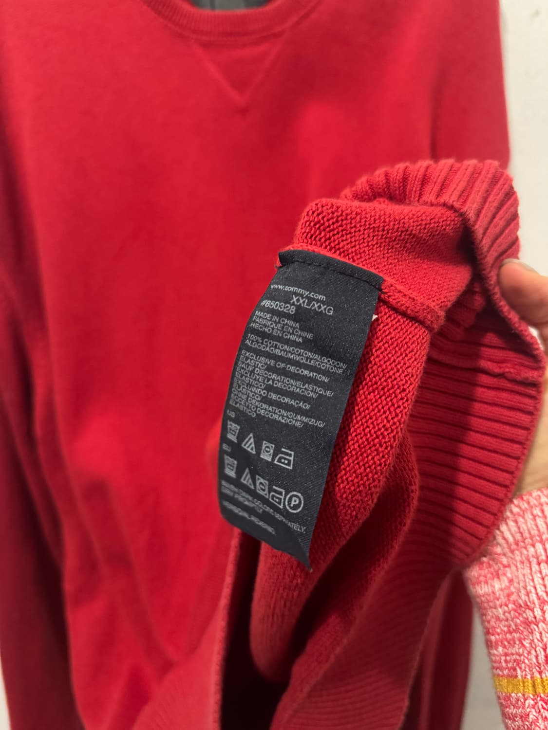 타미힐피거 레드 니트 상품이미지3