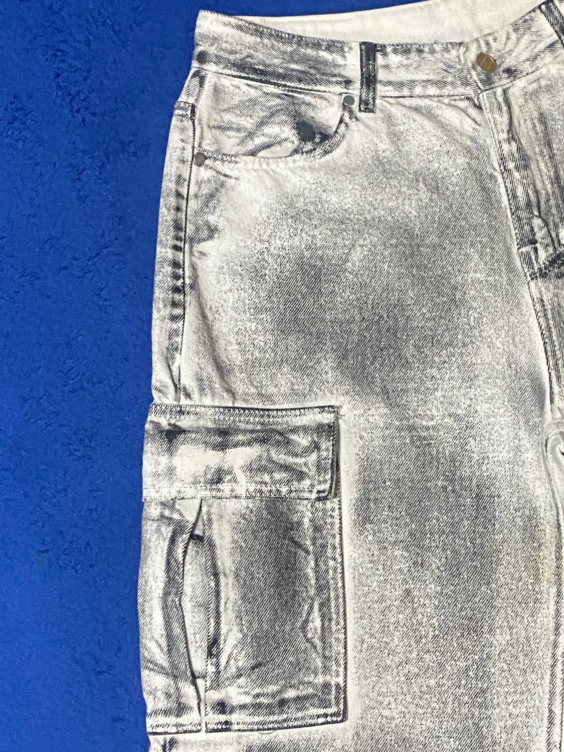 WE11DONE 웰던 그레이 워싱 카고 데님 팬츠 L 상품이미지5