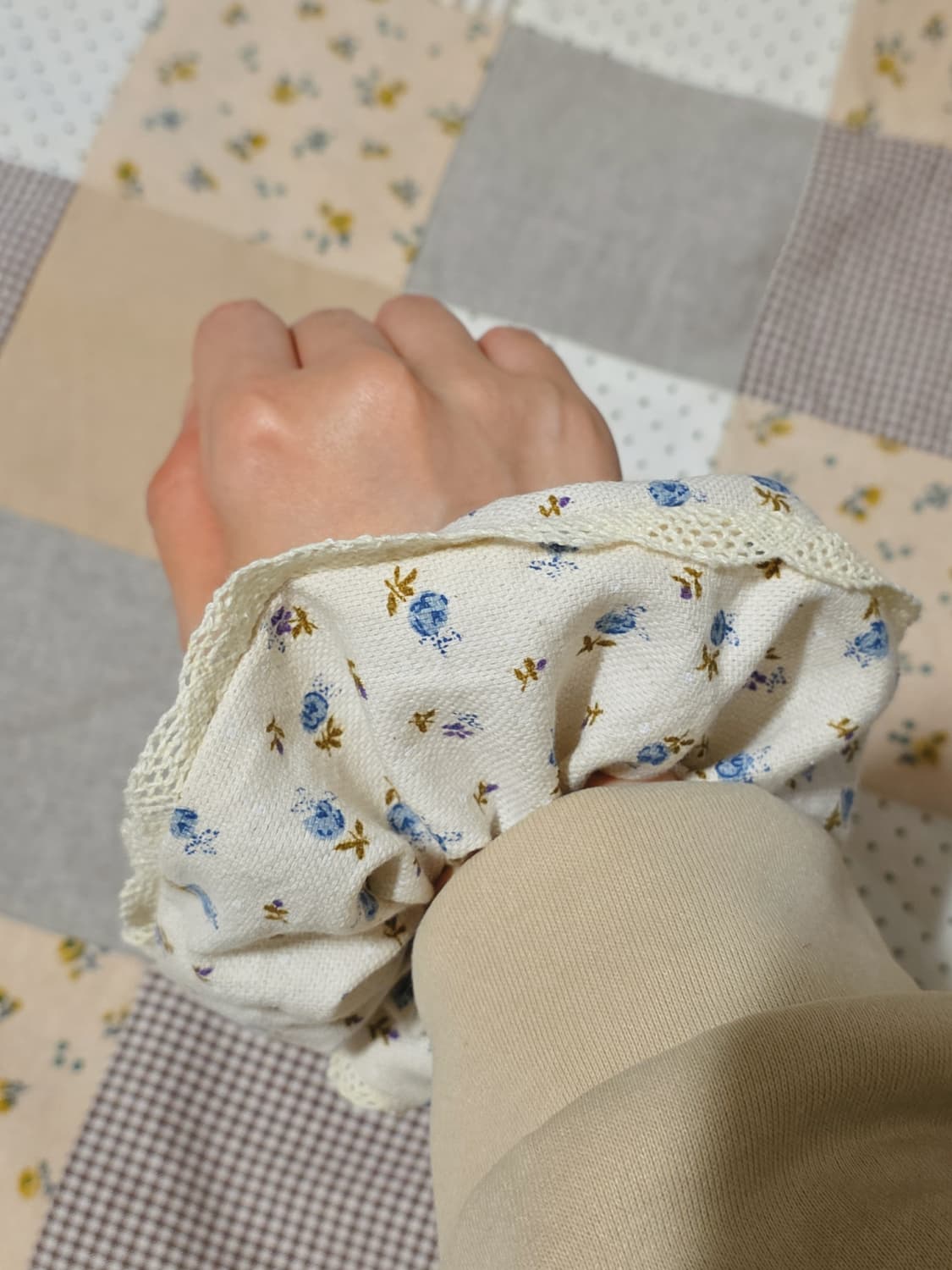 핸드메이드 블루 스크런치 상품이미지4